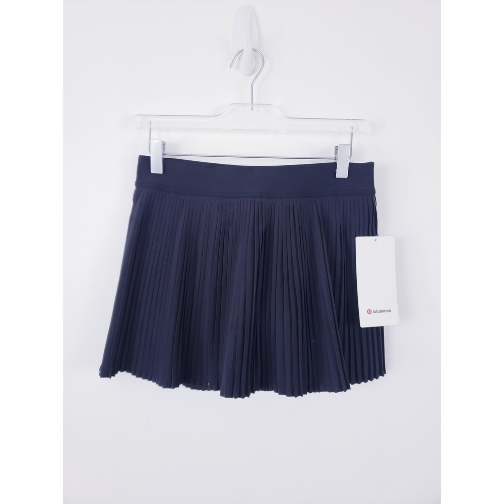 Lululemon Varsity HR Pleated Tennis Skirt Skort Black LW8AJYS Size 6